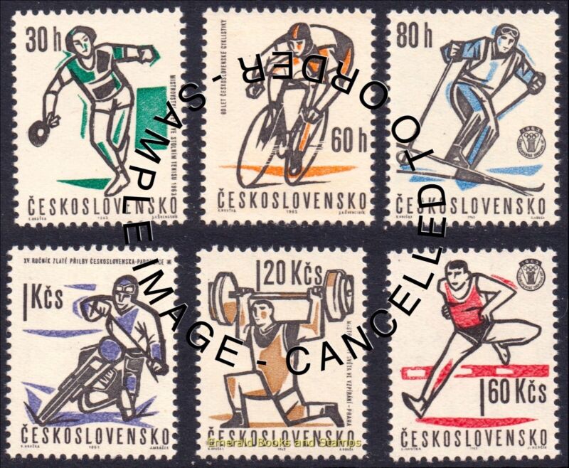 EBS Czechoslovakia 1963 Sporting Events & Anniversaries - Michel 1377-1382 - CTO