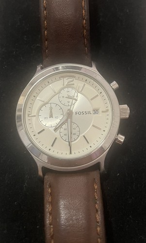 新品！FOSSIL ☆ 腕時計 ブルー × ブラウン BOX付き 送料込み メンズウォッチ