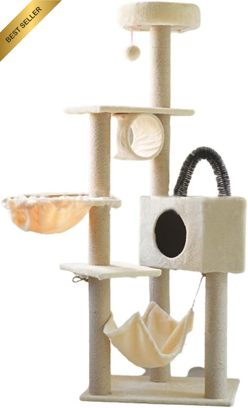 Cat Tree Tower Condo Scratching Post 160Cm Sisal Trees Scratcher Furniture (Whit