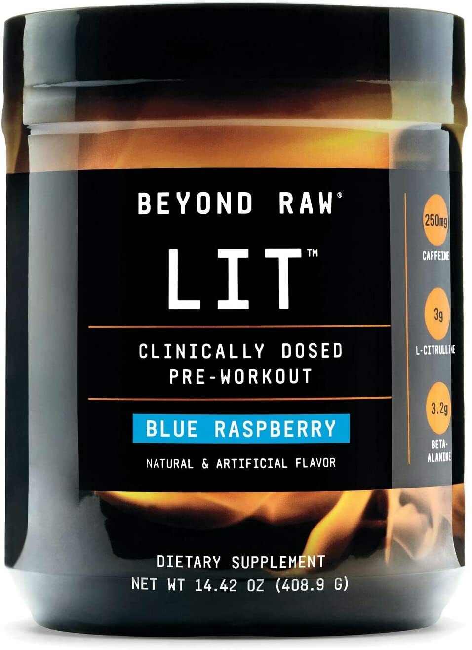 Beyond Raw LIT Pre Workout Powder Energy Drink, Blue Raspberry