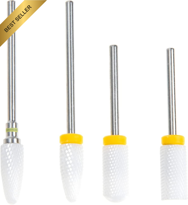 Nail Drill Bits Replacement 4Pcs Ceramic Cuticle Drill Bits Set for Manicure Ped