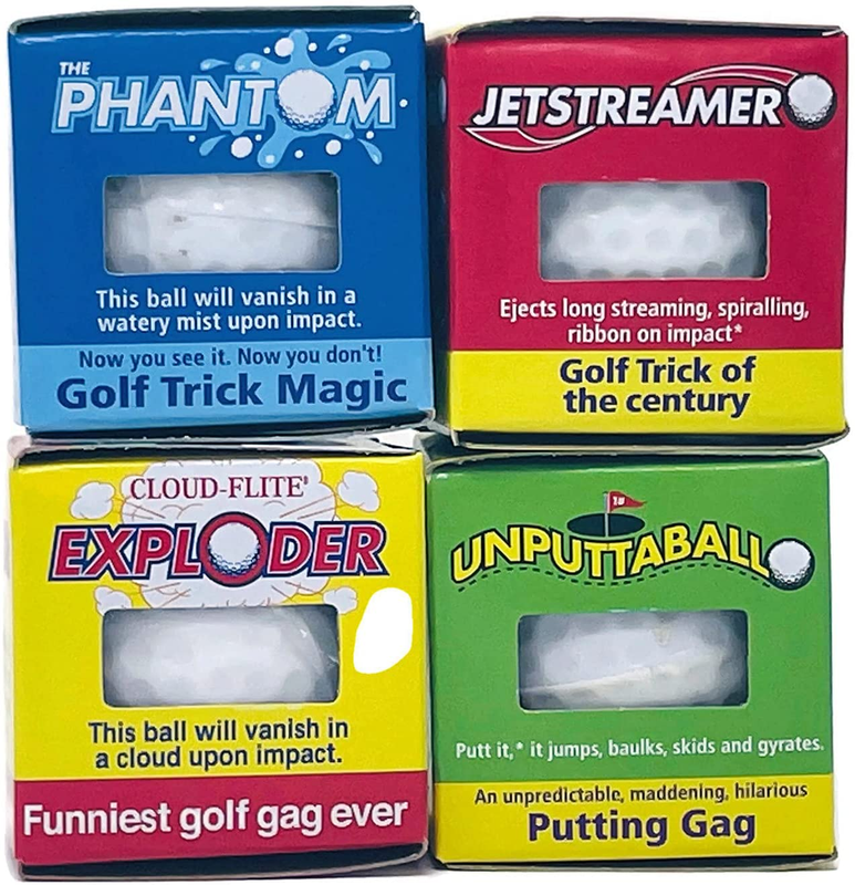 Lot 8 Trick Golf Balls Jokes Exploding, Mist, Wobble, Streamer