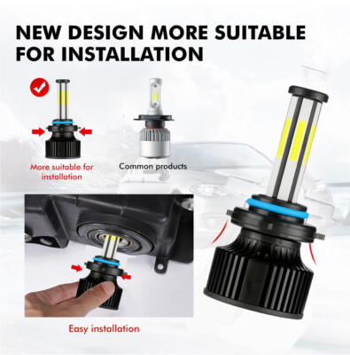 2025 6-sides 9005 9006 Combo LED Headlight High Low Beam Bulbs 6500K 2500000LM