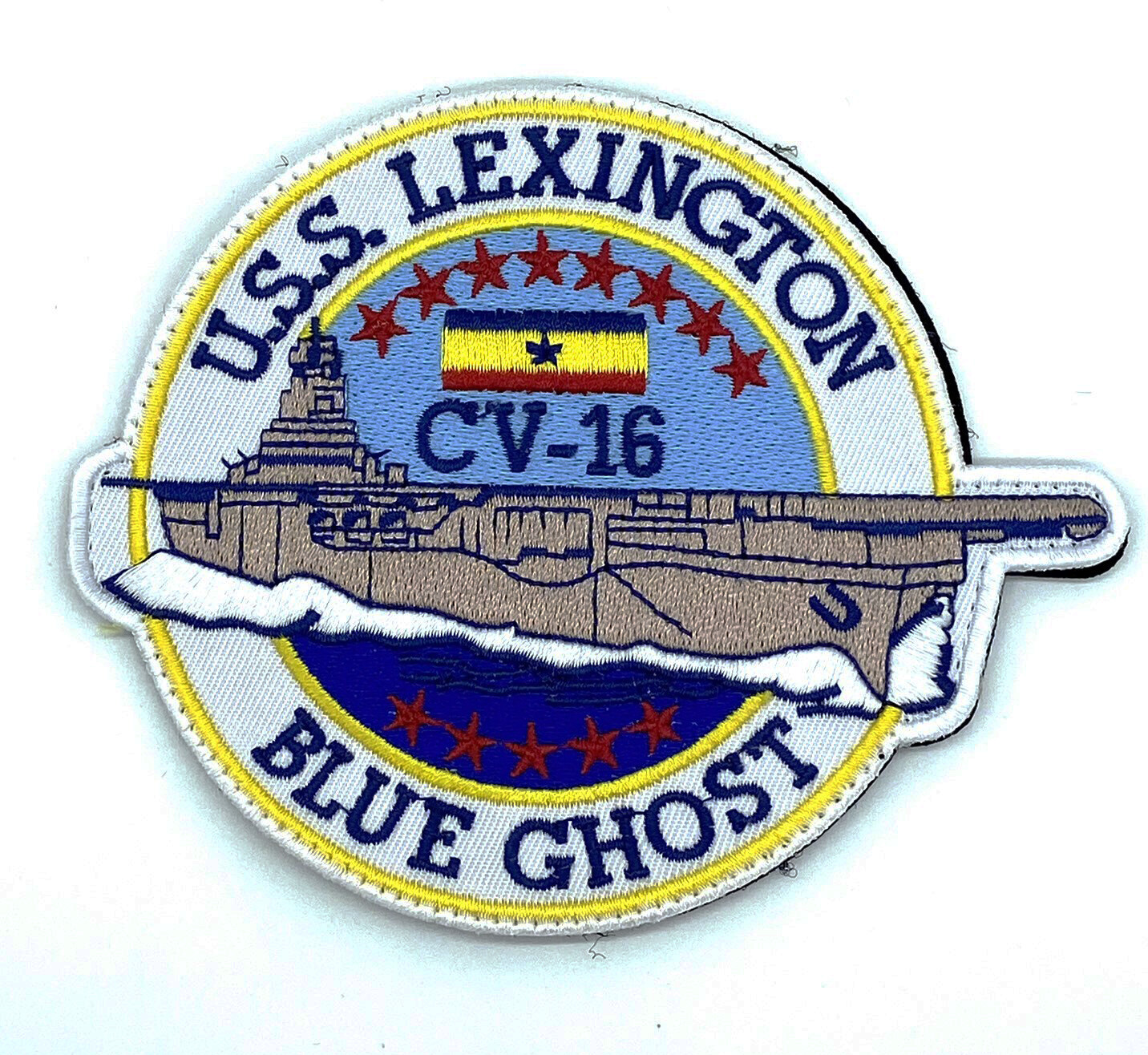 オールド　アダーチGleatest Plaueキュー？ USS Lexington CV-16 Blue Ghost Patch – Hook and Loop, 4.5