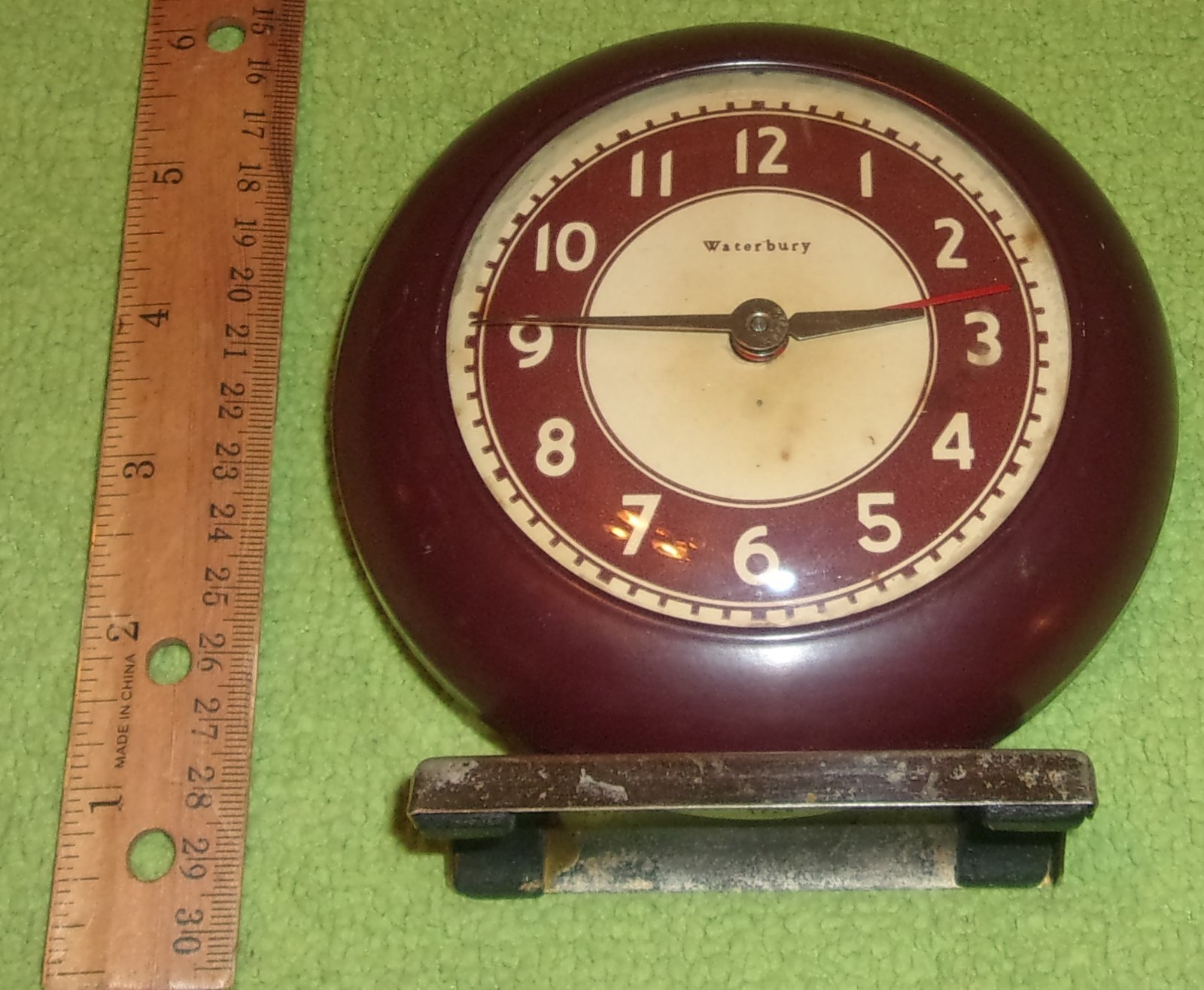 antique Waterbury alarm clock Art Deco Mid-Century decor display