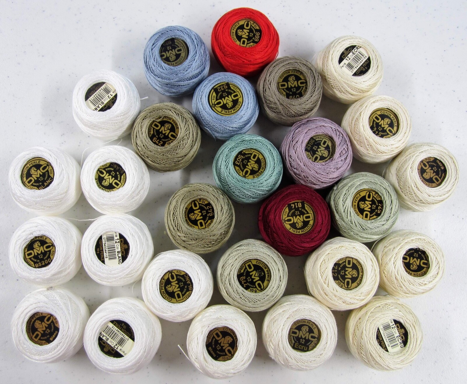 DMC Cotton Perle Size 12 Lot Of 27 Balls Each 120 Meters Each Various Colors