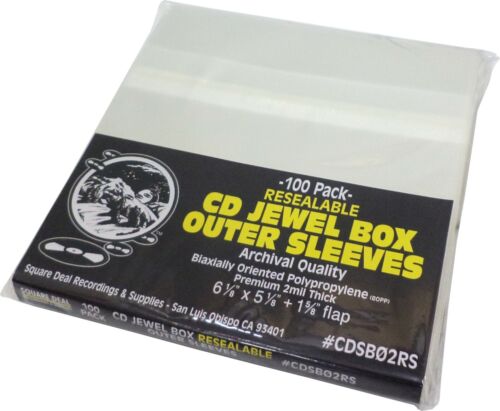 (100)  CD Sleeves - PREMIUM 2mil RESEALABLE - Standard Size ARCHIVAL Bags Covers
