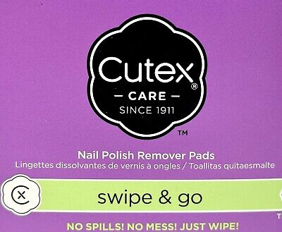 NAIL POLISH  REMOVER PADS 10 Individual Wrapped Pads SWIPE and GO by Cutex Care