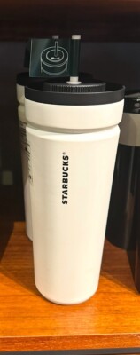 Starbucks  White Stainless Steel Cup Twist Leakproof Vacuum Sealed Soft Touch