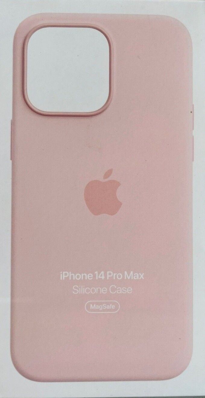 NEW ORIGINAL APPLE IPHONE 14 PRO MAX SILICONE CASE WITH MAGSAFE - CHALK PINK - Picture 1 of 2
