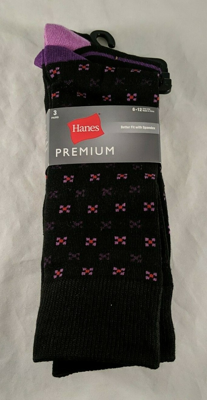 Men's 3 Pair Black Purple Red Pink Shoe Size 6-12