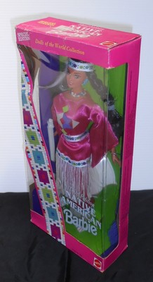 NATIVE AMERICAN BARBIE DOLL, 1994 DOLLS OF THE WORLD, 12699, DISPLAYED IN BOX!