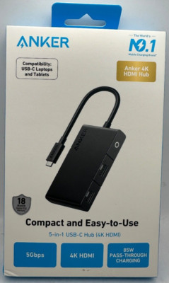 Anker USB C Hub 5-in-1 4K HDMI 30Hz HDMI Display 5Gbps for MacBook/iPad/Lenovo