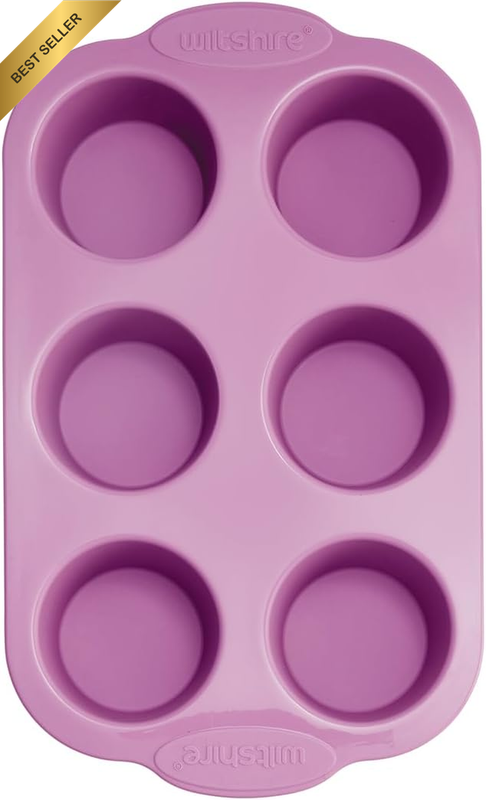 Silicone Muffin Tray 6 Cup – Non-Stick Bakeware for Baking Muffins, Cupcakes, Eg