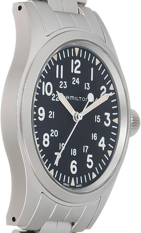 Pre-owned Watch Khaki Field Mechanical 38mm Case, Black Dial, Silver Stainless Steel Brace