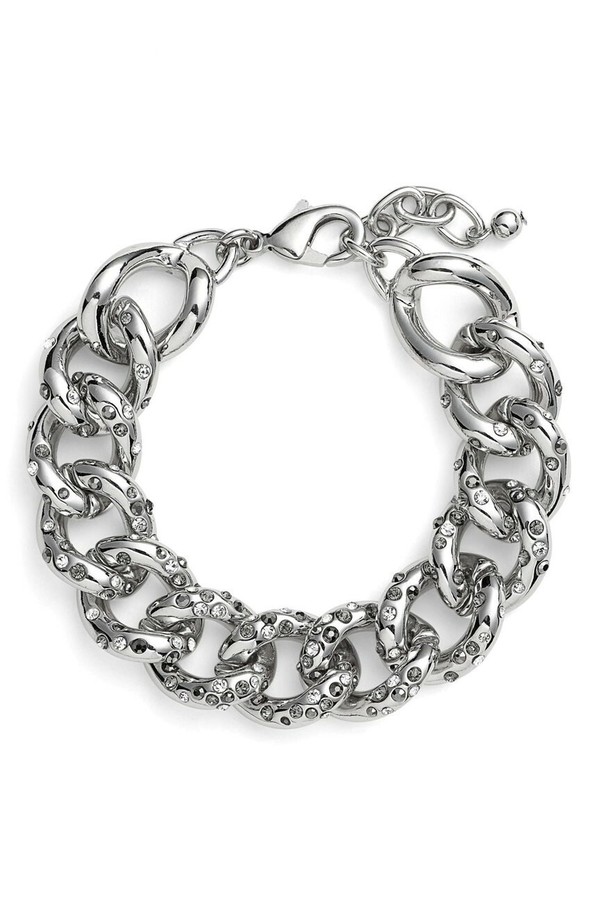 Nordstrom Women's Encrusted Silver Link Bracelet $48 127125