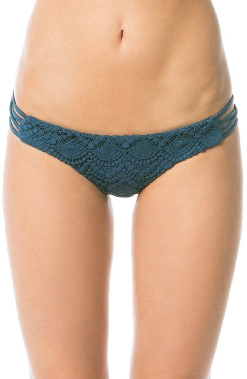 AMUSE SOCIETY Womens Swimwear Serena Crochet Strappy Side Bikini Bottoms Size M
