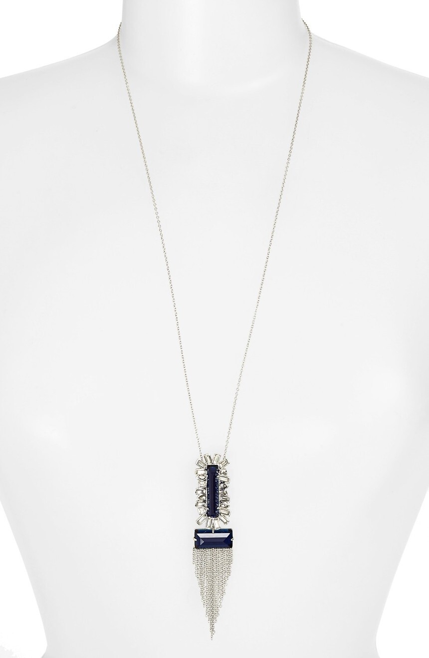 ALEXIS BITTAR 'Miss Havisham' Fringe Stone Pendant Necklace 133195