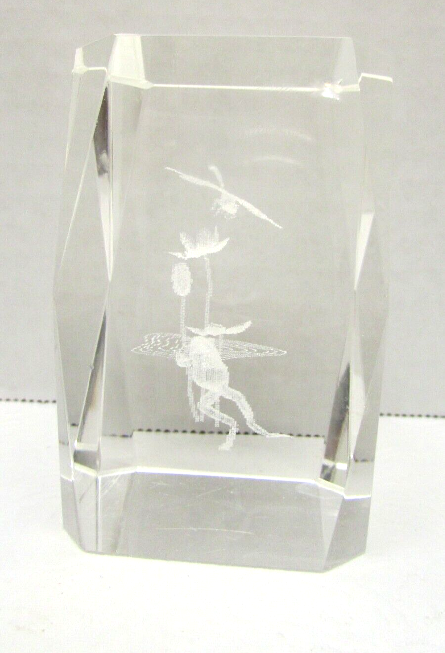 Solid Crystal Glass 3D Laser Etched Cube Paperweight 3 Solid Crystal Glass 3D Laser Etched Cube Paperweight 3