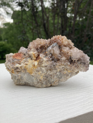 349 gram AMETRINE SPIRIT QUARTZ Fairy Cactus Sparkly Sunburst Point Cluster 4.1 
