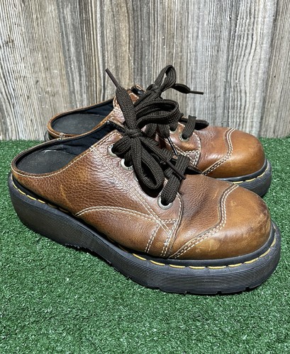 Dr Martens Chunky Leather Clogs Platform Vintage Woman's US Dr Martens Chunky Leather Clogs Platform Vintage Woman's US