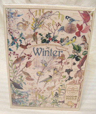 WINTER Cobble Hill Country Diary of Edwardian Lady 1000 Piece Jigsaw with Poster