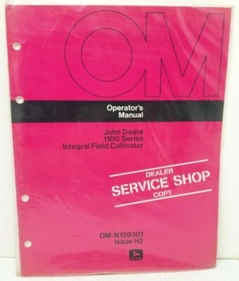 JOHN DEERE 1100 INTEGRAL FIELD CULTIVATOR Operator Manual Dealer Service Shop Cp