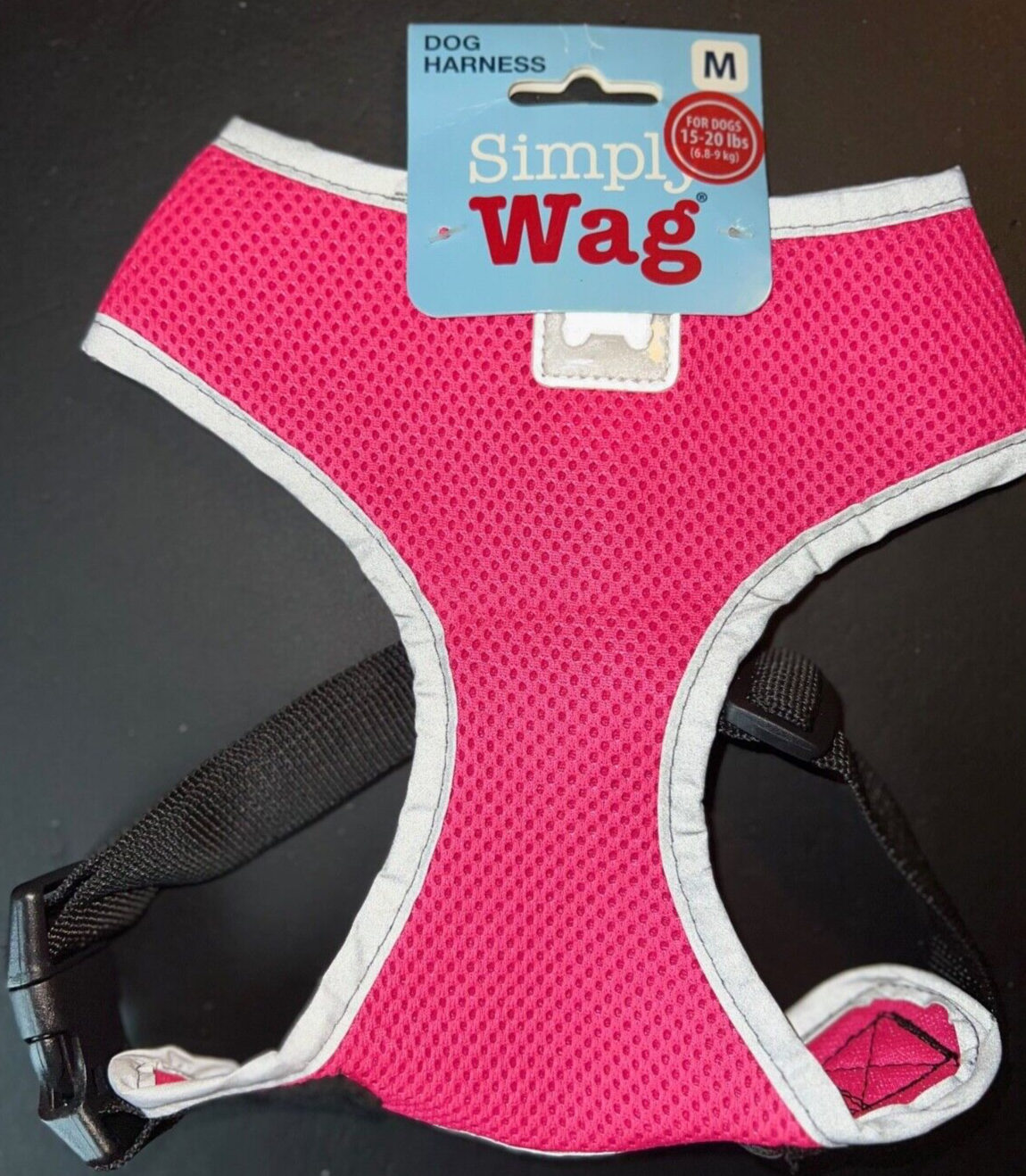 Simply Wag Dog Harness Vest Reflective Body Control Medium HOT PINK NEW!