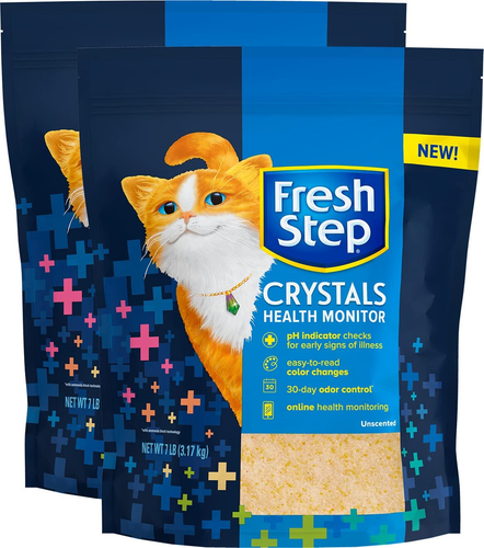 Fresh Step Crystals Health Monitoring Cat Litter, Unscented,