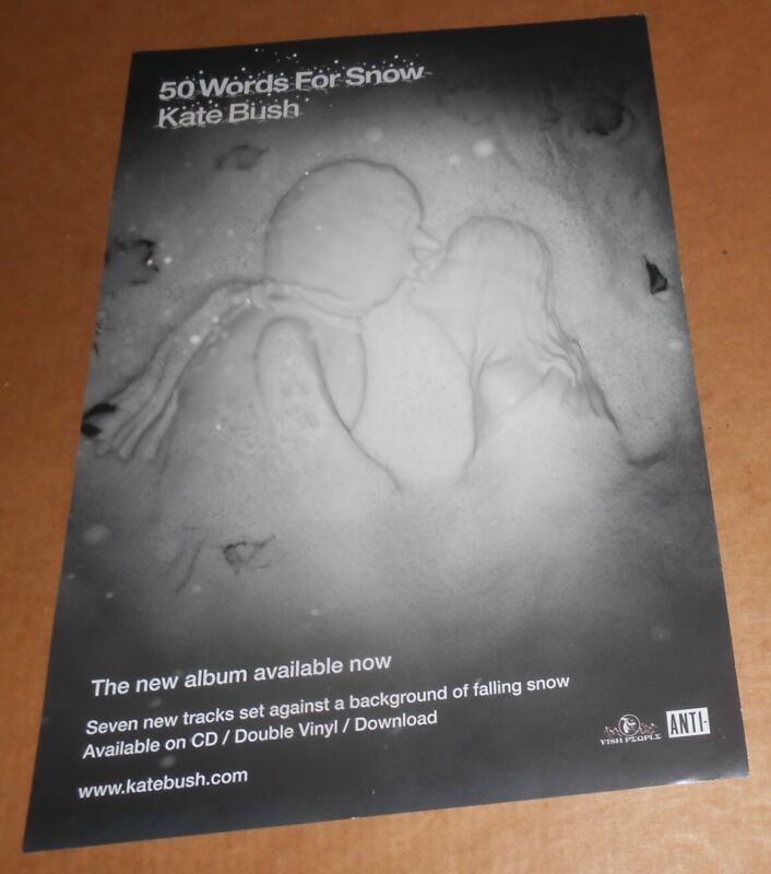 Kate Bush 50 Words for Snow Promo Original Poster RARE 13x19
