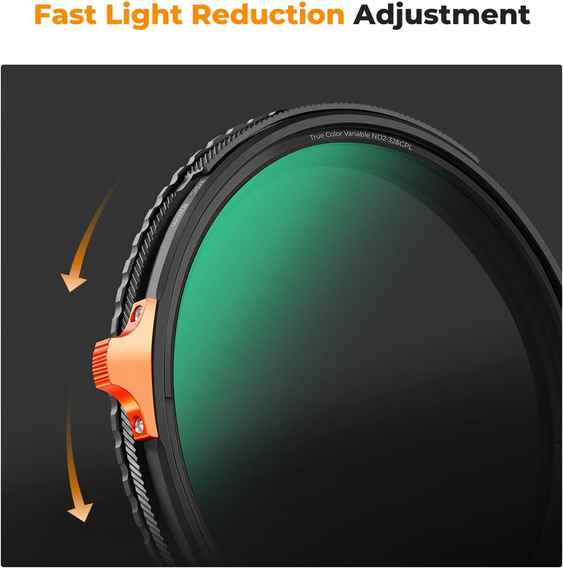 77mm True Color Variable ND CPL Filter, ND2-ND32 Polarizing 2 in 1 Lens Filter f