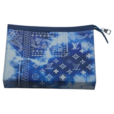 Louis Vuitton Pochette Voyage MM Monogram Bandana Bleached Blue