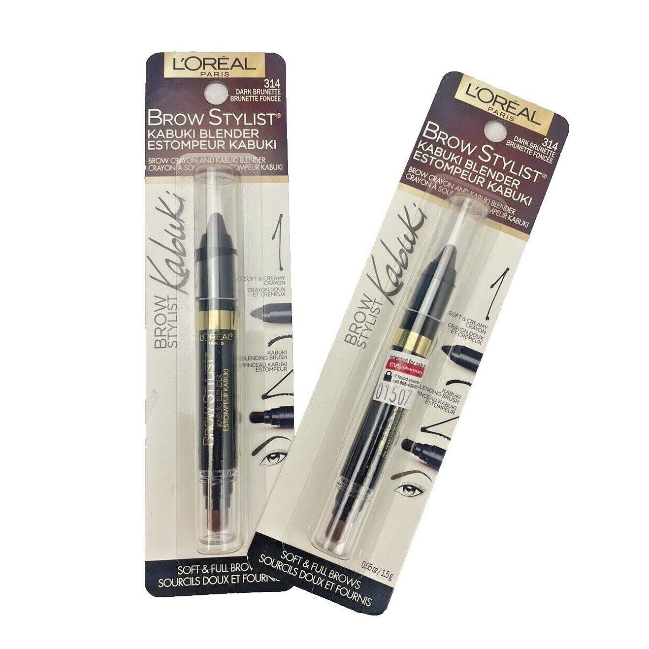 L'Oreal Brow Stylist Kabuki Blender Brow Crayon Dark L'Oreal Brow Stylist Kabuki Blender Brow Crayon Dark