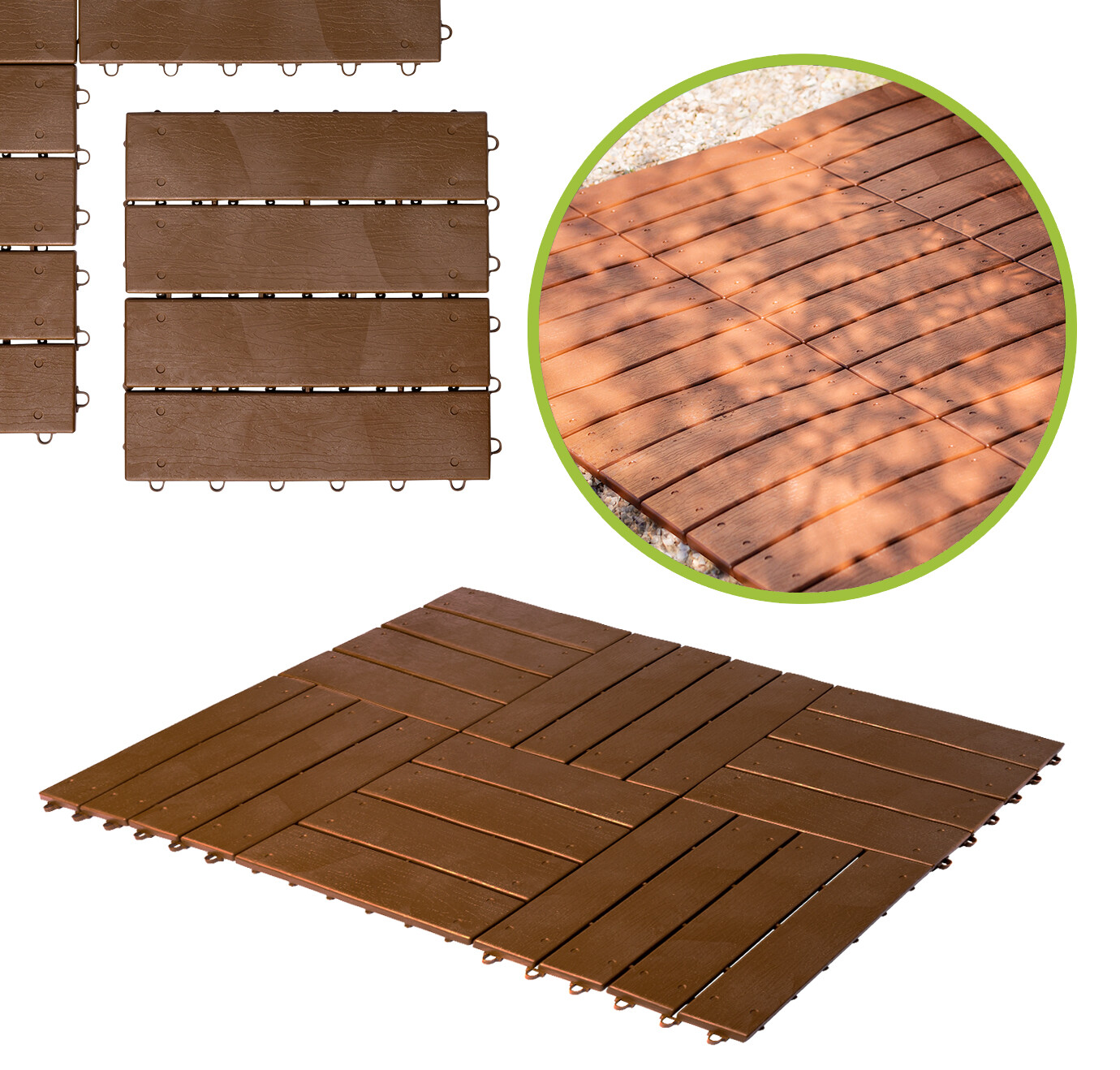 UPP Interlocking Garden Path Tiles 30 x 30 cm "Timber" | eBay