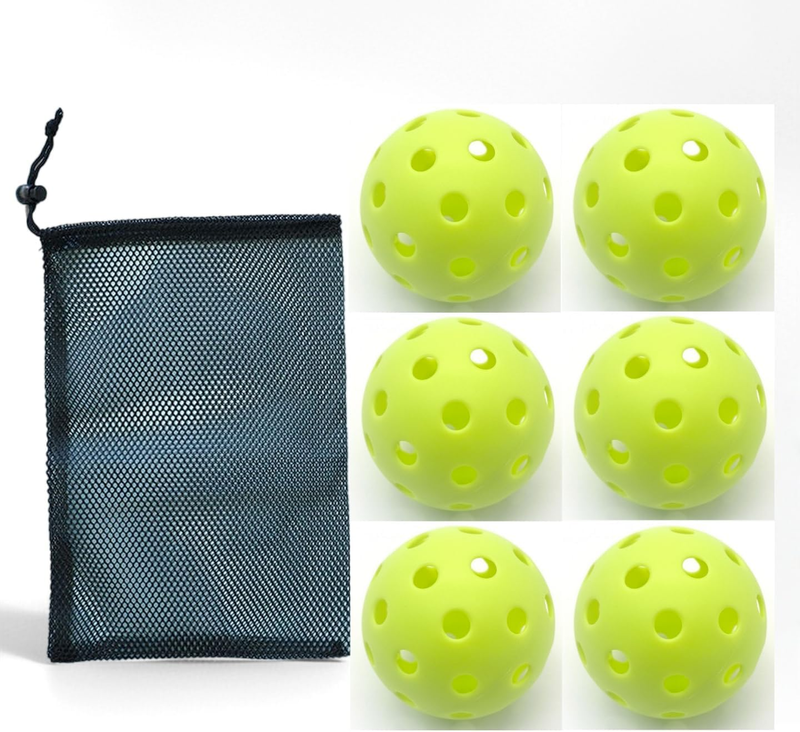 6X Pickleball Balls,Competition Ball,Official Size Pickle Ball,40 Holes Pickleba