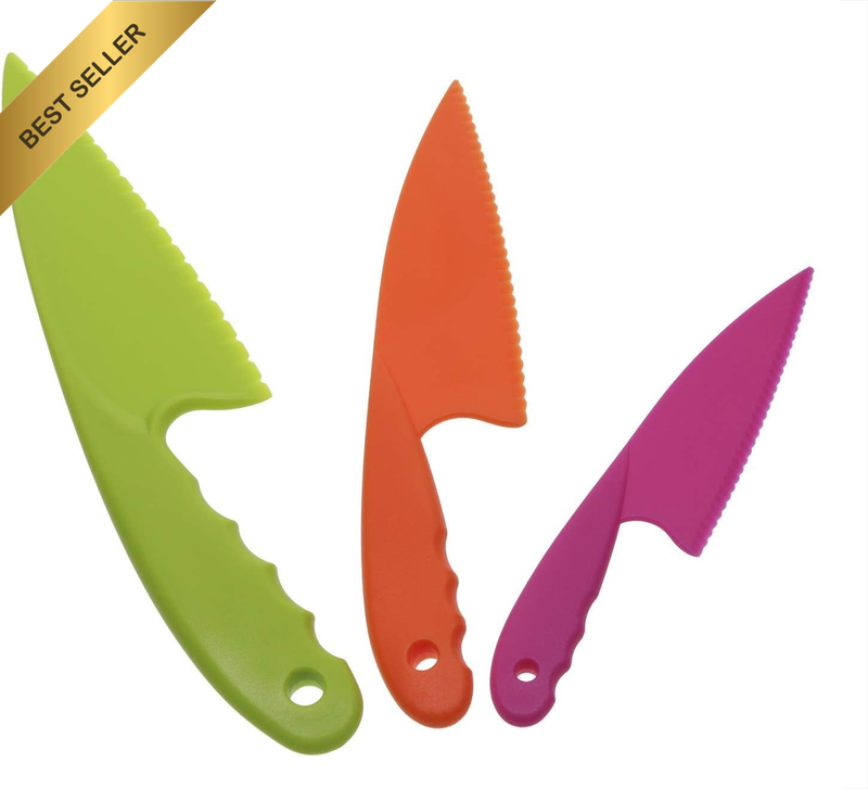 3 Colors Plastic Knife Set 3 Sizes Nylon Knife Safety Cooking Chef Knives for Fr