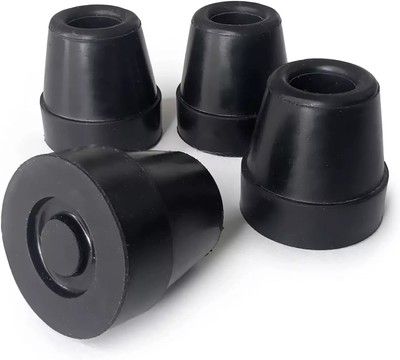 DMI Durable Replacement Quad Cane Tips, FSA and HSA Eligible 1/2 Inch, Pack of 4