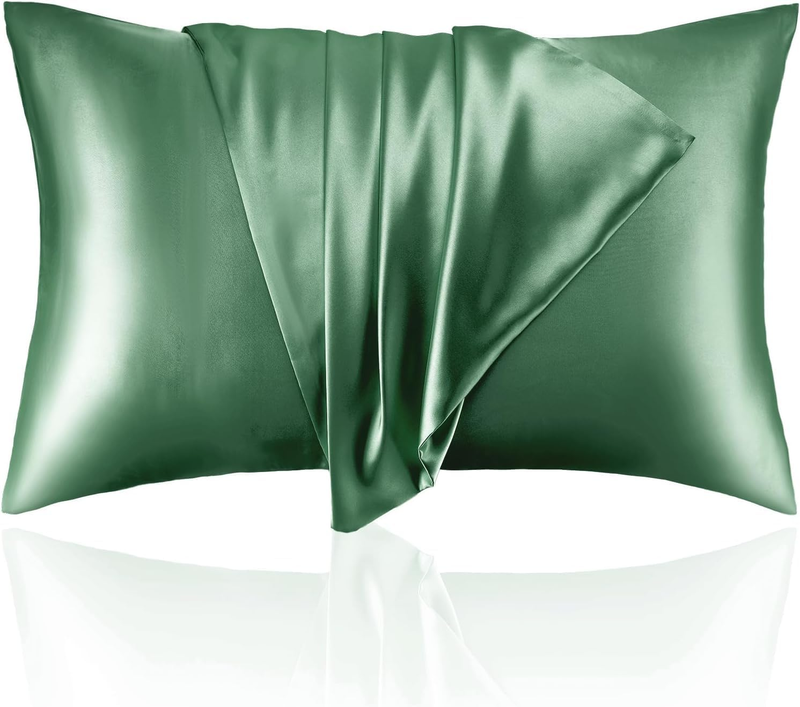 Real Silk Pillow Cases 2 Pack - Silky Pillowcase with Envelope Style, Soft Smoot