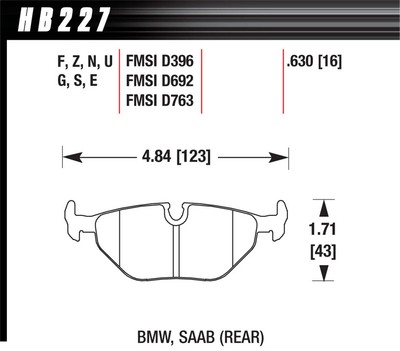 Hawk Performance DTC-60 Motorsports Brake Pads; HB227G.630