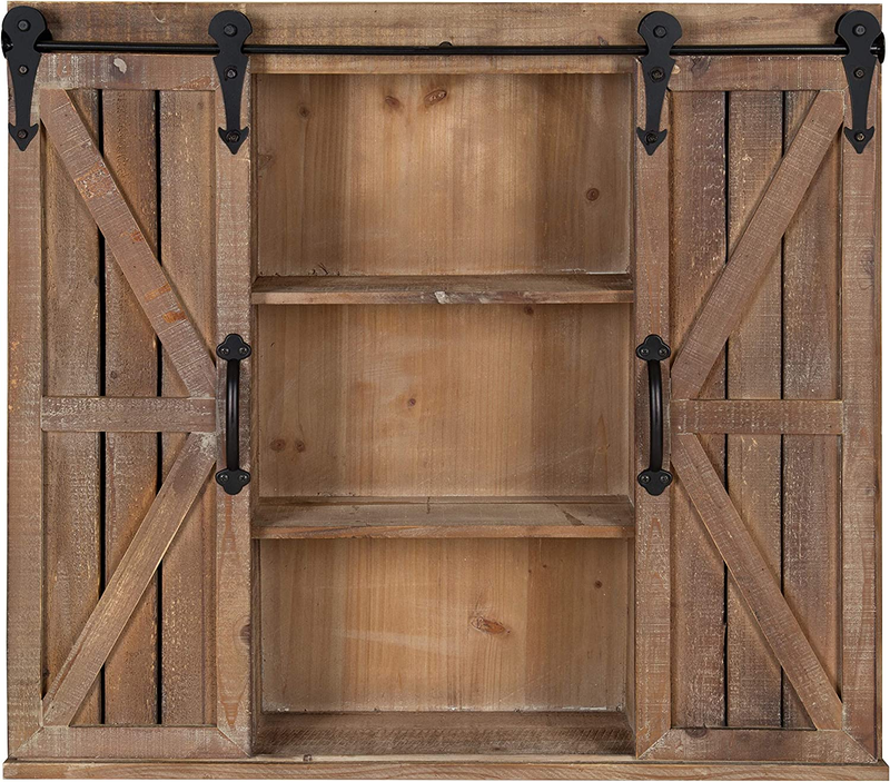 Cates Decorative Wood Wall Storage Cabinet with Two Sliding 