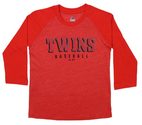 Футболка реглан Majestic MLB Youth Minnesota Twins Baseball Academy с рукавами 3/4