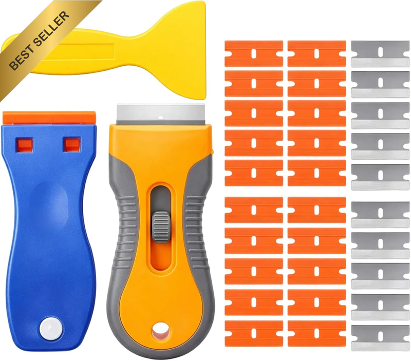 3-Piece Set Scraper,With 30 Extra Blades, Paint Scraper,Kitchen Scraper,Multi-Pu