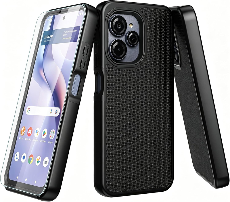 For Blu View Speed Ultra 5G B1660V Phone Case with Screen Protector Black | Dual
