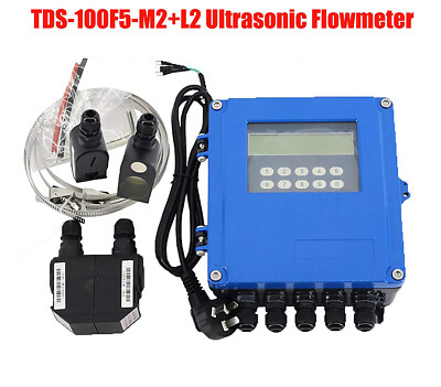 Wall Mount Ultrasonic Flow Meters Digital Liquid Flowmeter DN50~6000mm TDS-100F5