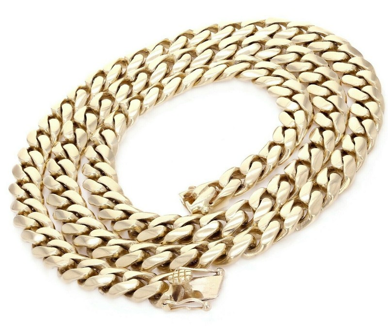 Men's 14k Yellow Gold Solid Heavy Miami 