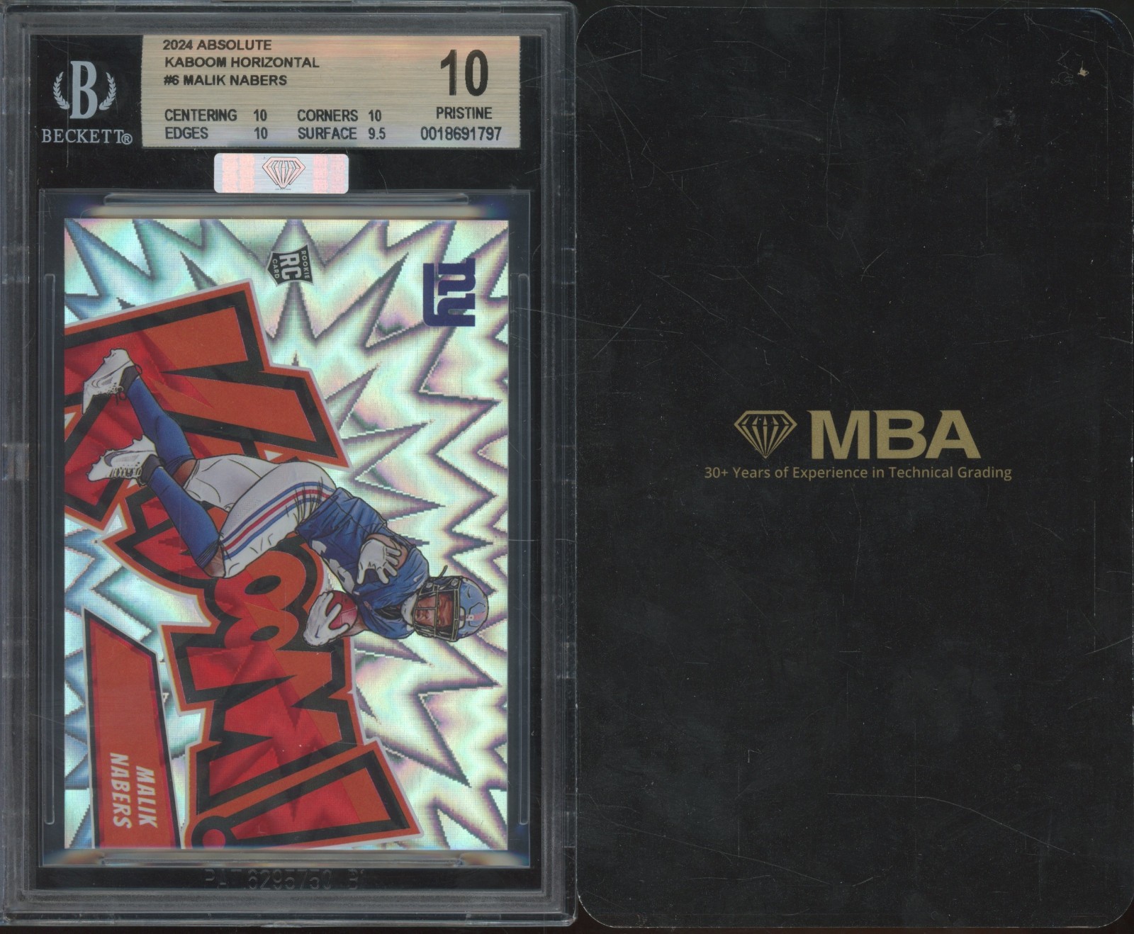 2024 Absolute Kaboom 6 Malik Nabars RC Rookie MBA Silver Top 15% Pristine BGS 10