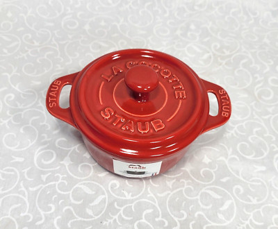 Staub Red La Cocotte Round Ceramic Mini Casserole Dutch Oven Bakeware