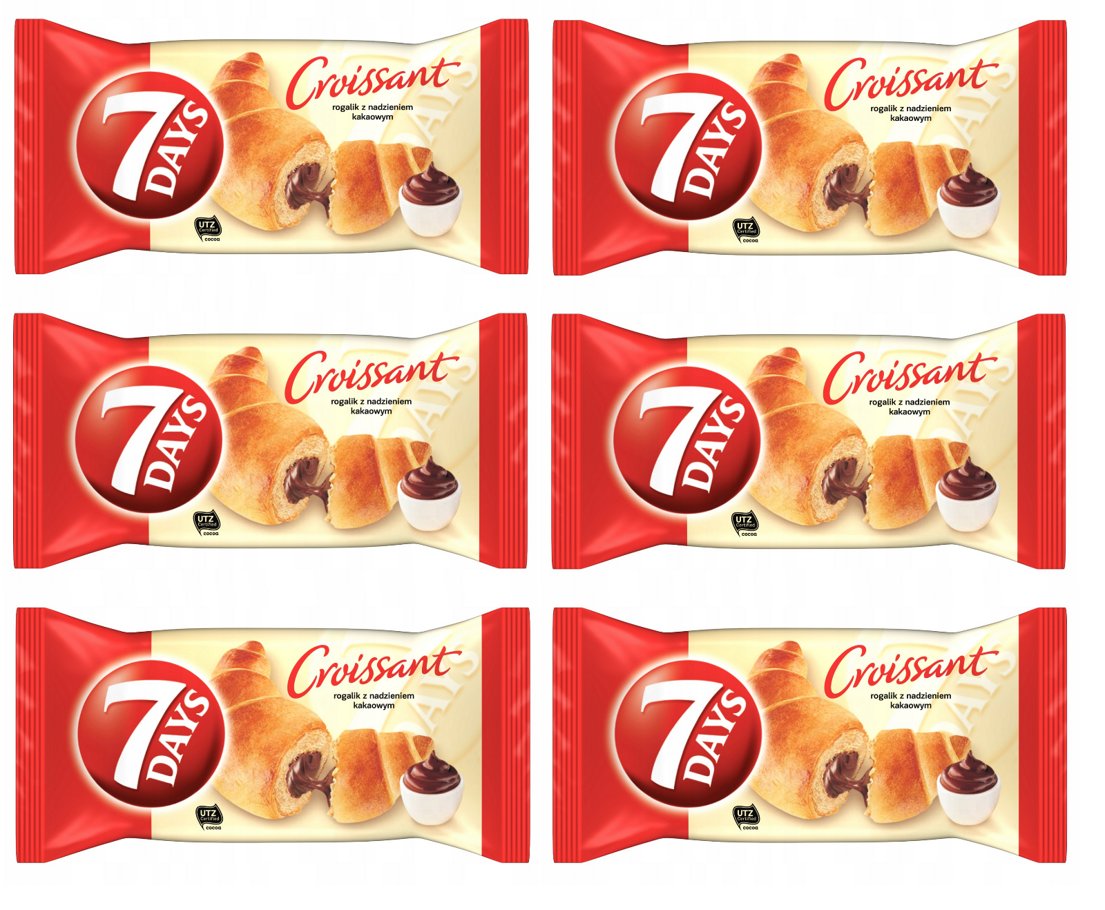 🥐 6x 7DAYS CROISSANT - COCOA FILLING - 6x60G = 360G TOTAL