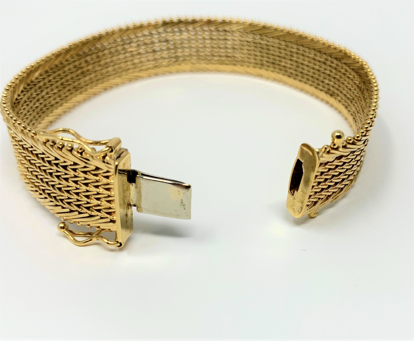 14k Imperial Gold IG Diamond Cut 23.8g Riccio Foxtail Link Bracelet 7 Inches