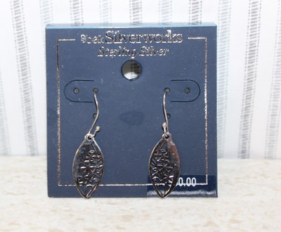 F) Belk  Silverworks  .925  Sterling Silver Dangling Pierced Earrings